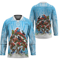 New Zealand Birds Christmas Hockey Jersey Pohutukawa Xmas Tree LT05 - Polynesian Pride