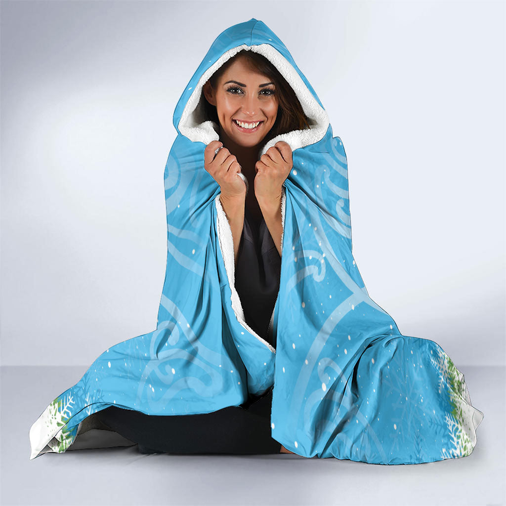 New Zealand Birds Christmas Hooded Blanket Pohutukawa Xmas Tree LT05 - Polynesian Pride