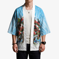 New Zealand Birds Christmas Kimono Pohutukawa Xmas Tree LT05 - Polynesian Pride
