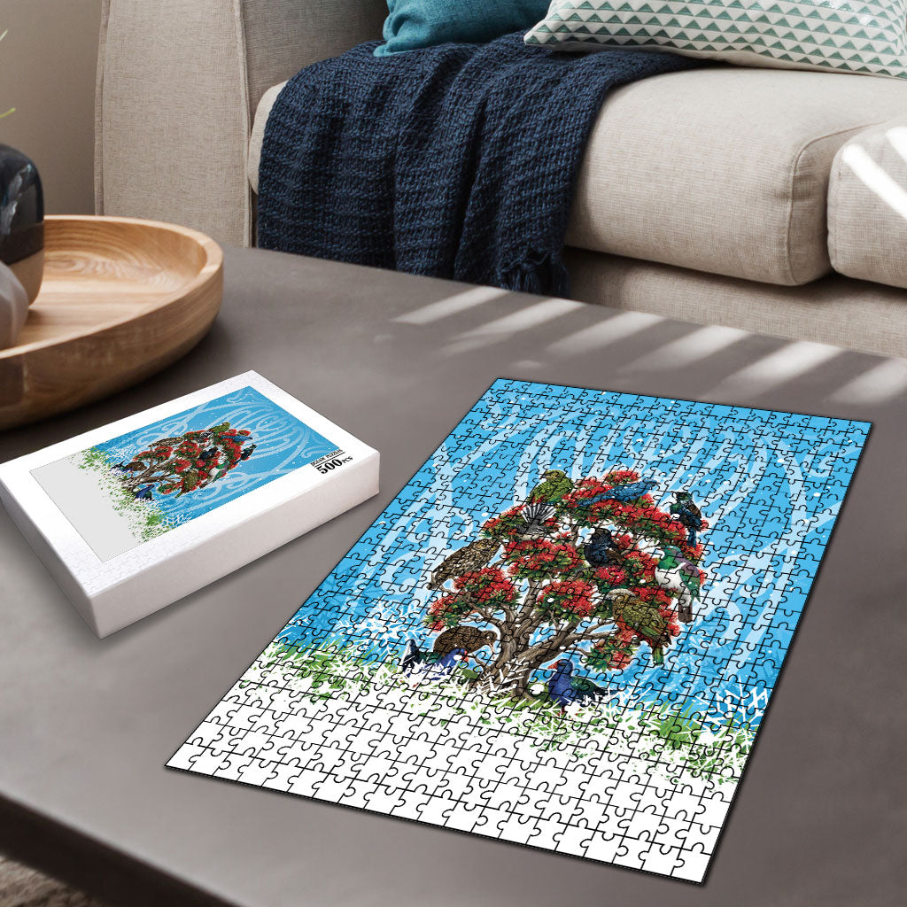 New Zealand Birds Christmas Puzzle Pohutukawa Xmas Tree LT05 - Polynesian Pride