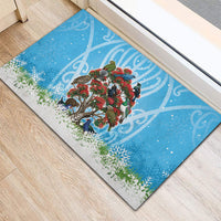 New Zealand Birds Christmas Rubber Doormat Pohutukawa Xmas Tree LT05 - Polynesian Pride
