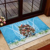 New Zealand Birds Christmas Rubber Doormat Pohutukawa Xmas Tree LT05 - Polynesian Pride