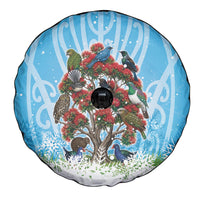 New Zealand Birds Christmas Spare Tire Cover Pohutukawa Xmas Tree LT05 - Polynesian Pride