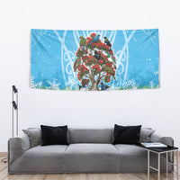 New Zealand Birds Christmas Tapestry Pohutukawa Xmas Tree LT05 - Polynesian Pride
