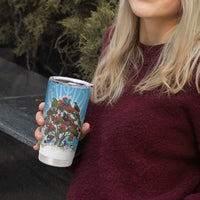 New Zealand Birds Christmas Tumbler Cup Pohutukawa Xmas Tree LT05 - Polynesian Pride