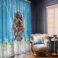 New Zealand Birds Christmas Window Curtain Pohutukawa Xmas Tree LT05 - Polynesian Pride