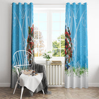 New Zealand Birds Christmas Window Curtain Pohutukawa Xmas Tree LT05 - Polynesian Pride