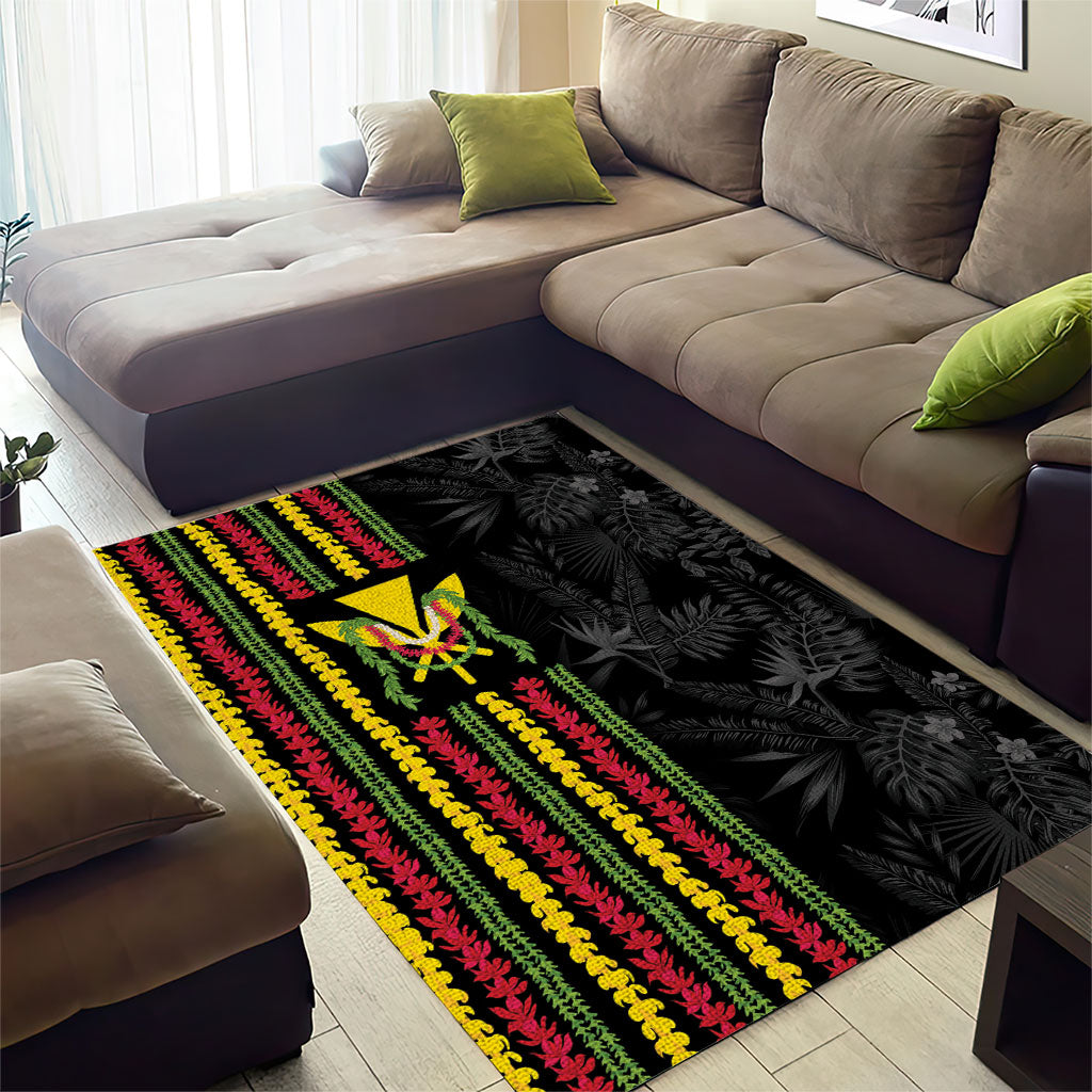 Hawaii Lei Kanaka Maoli Flag Area Rug Tropical Vibes LT05 - Polynesian Pride
