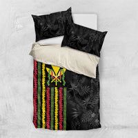 Hawaii Lei Kanaka Maoli Flag Bedding Set Tropical Vibes LT05 US Twin 172cm x 218cm Black - Polynesian Pride