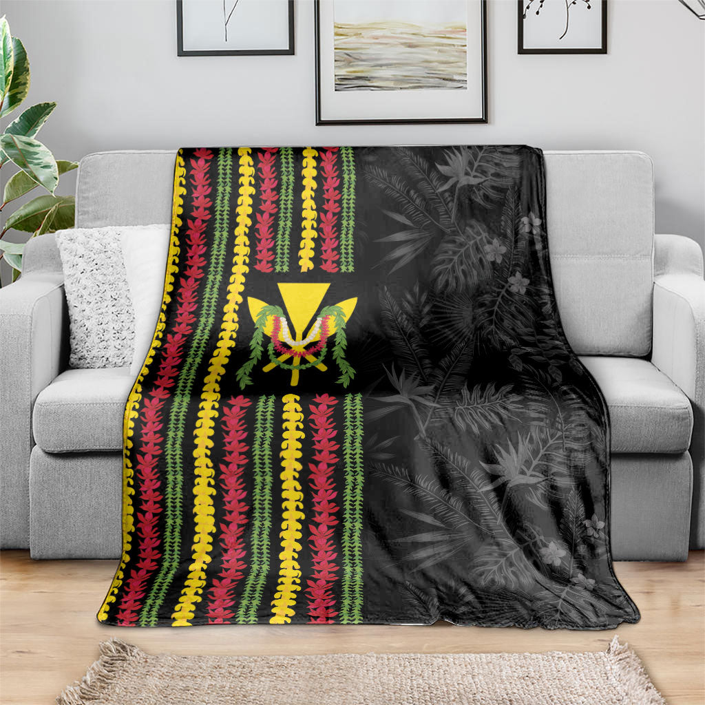 Hawaii Lei Kanaka Maoli Flag Blanket Tropical Vibes LT05 - Polynesian Pride