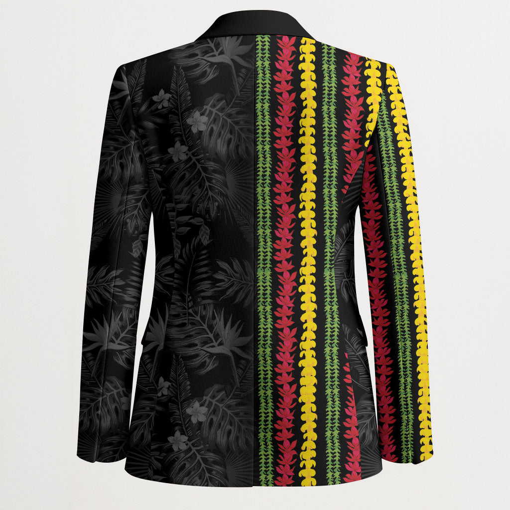 Hawaii Lei Kanaka Maoli Flag Blazer Tropical Vibes LT05 - Polynesian Pride