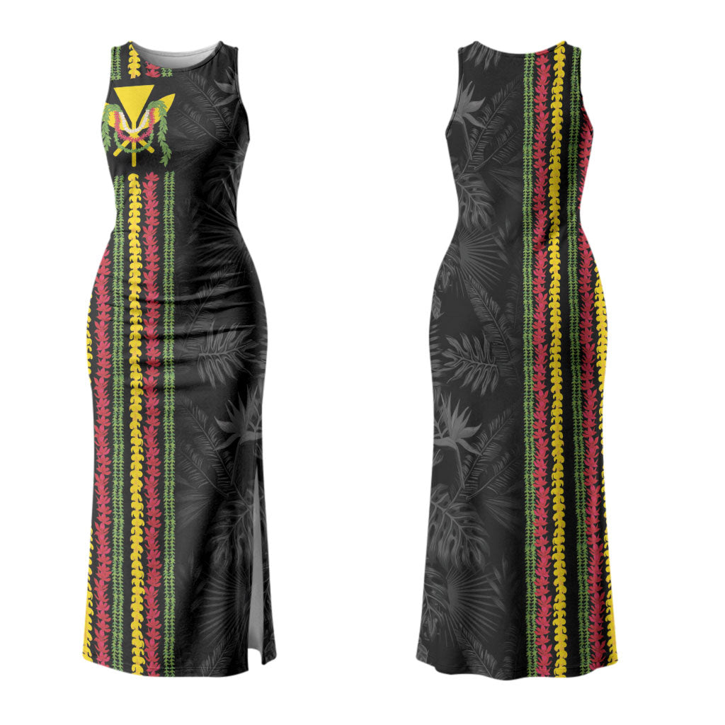Hawaii Lei Kanaka Maoli Flag Couples Matching Tank Maxi Dress and Hawaiian Shirt Tropical Vibes LT05 - Polynesian Pride