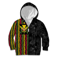 Hawaii Lei Kanaka Maoli Flag Kid Hoodie Tropical Vibes LT05 Zip Hoodie Black - Polynesian Pride