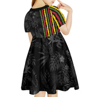 Hawaii Lei Kanaka Maoli Flag Kid Short Sleeve Dress Tropical Vibes LT05 - Polynesian Pride