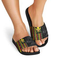 Hawaii Lei Kanaka Maoli Flag Slide Sandals Tropical Vibes LT05 - Polynesian Pride