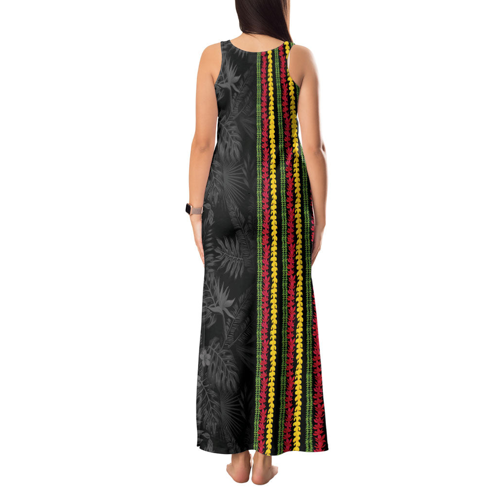 Hawaii Lei Kanaka Maoli Flag Tank Maxi Dress Tropical Vibes LT05 - Polynesian Pride