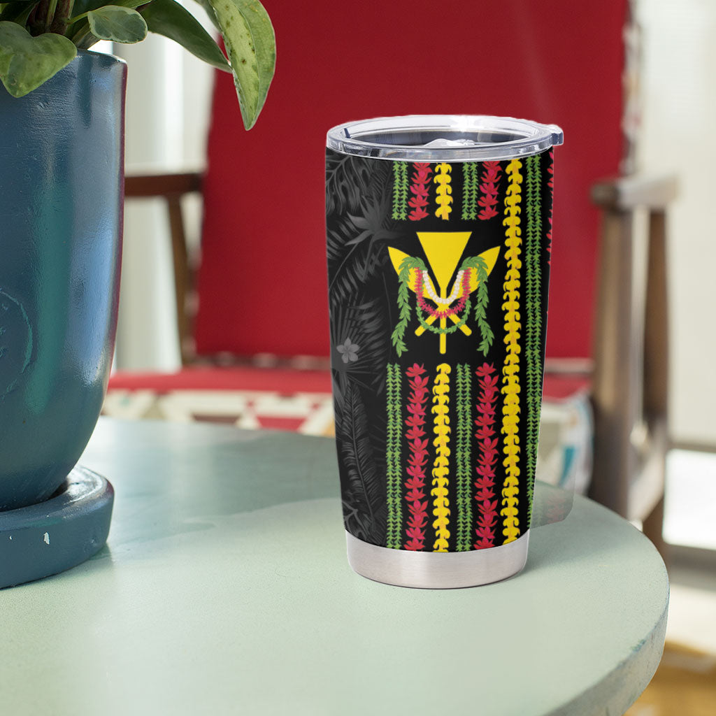 Hawaii Lei Kanaka Maoli Flag Tumbler Cup Tropical Vibes LT05 - Polynesian Pride