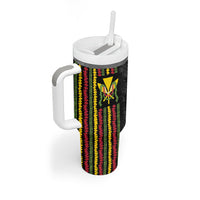 Hawaii Lei Kanaka Maoli Flag Tumbler With Handle Tropical Vibes LT05 - Polynesian Pride