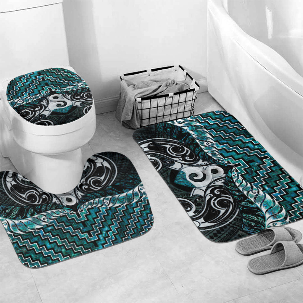 New Zealand Maori Bathroom Set Poutama Pikorua - Single Twist Paua Shell