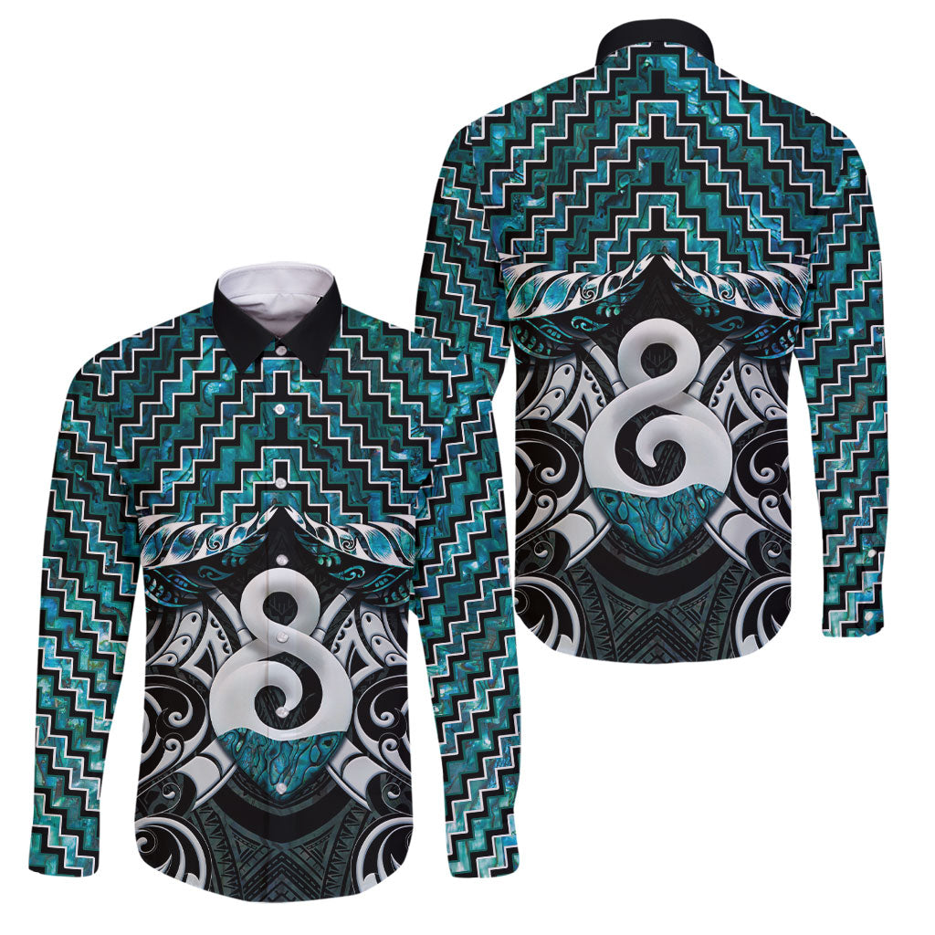 New Zealand Maori Family Matching Mermaid Dress and Hawaiian Shirt Poutama Pikorua - Single Twist Paua Shell