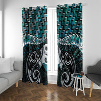New Zealand Maori Window Curtain Poutama Pikorua - Single Twist Paua Shell