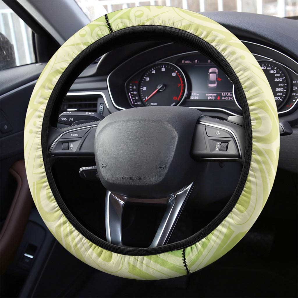 New Zealand Piwakawaka Fantail Bird Steering Wheel Cover With Kowhai Flowers