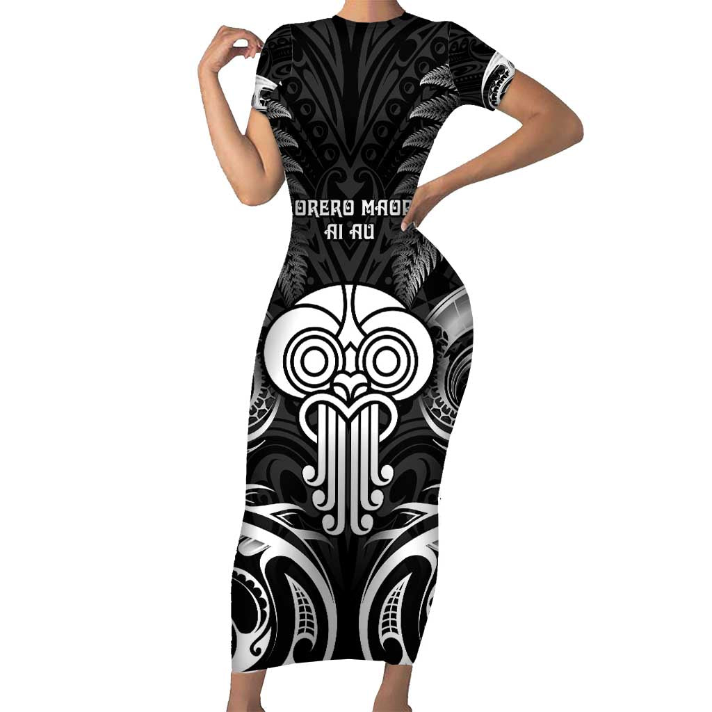 New Zealand Te Reo Maori Family Matching Short Sleeve Bodycon Dress and Hawaiian Shirt Korero Maori Ai Au