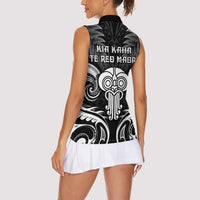 New Zealand Te Reo Maori Women Sleeveless Polo Shirt Korero Maori Ai Au
