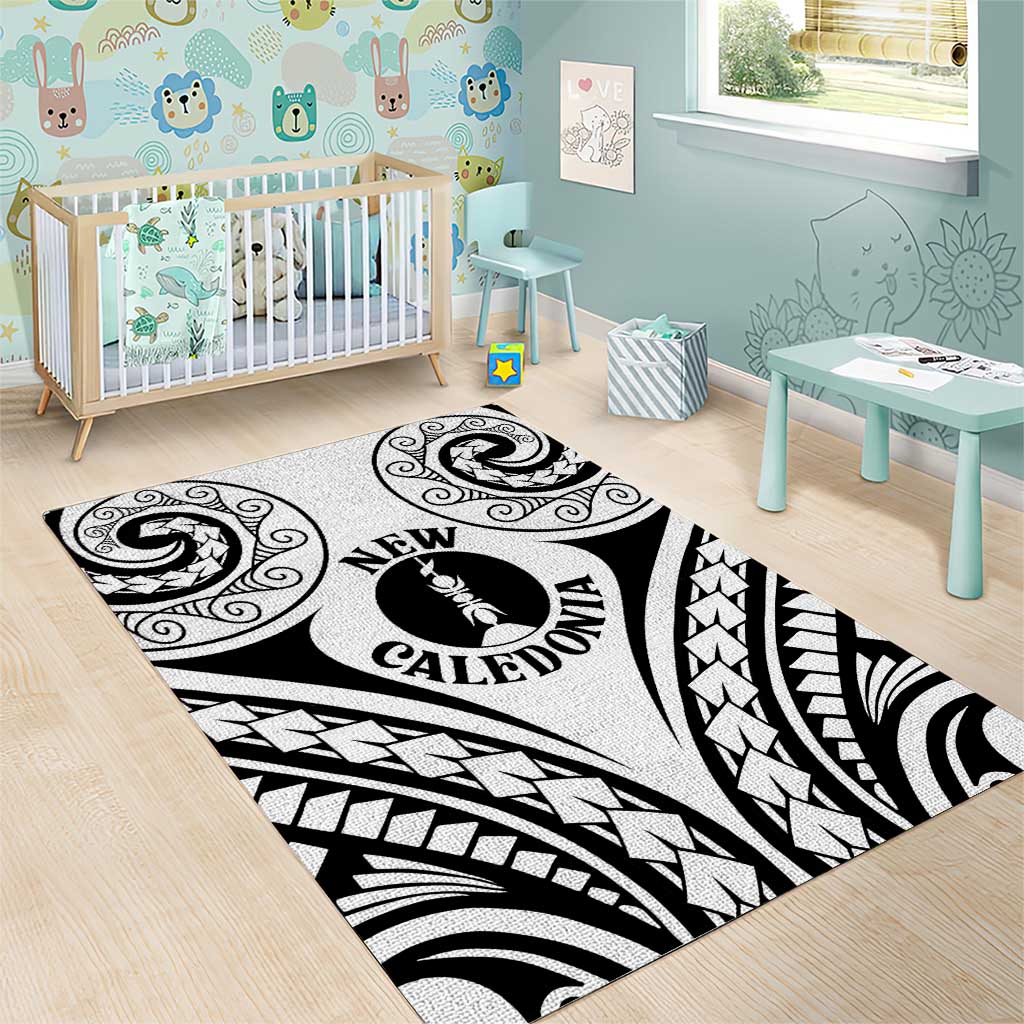 New Caledonia Day Area Rug Polynesian Curves White Color - Polynesian Pride