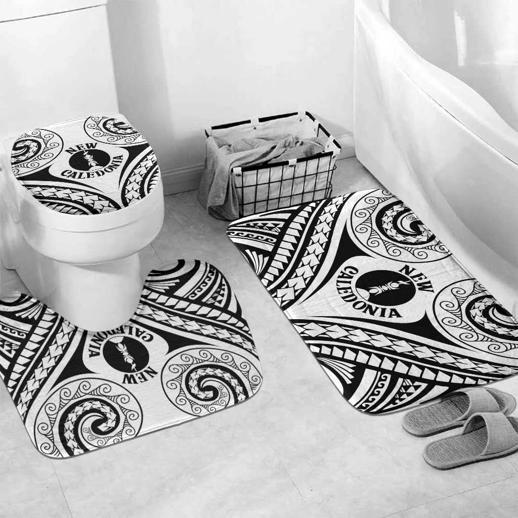 New Caledonia Day Bathroom Set Polynesian Curves White Color - Polynesian Pride