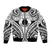 New Caledonia Day Bomber Jacket Polynesian Curves White Color - Polynesian Pride