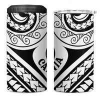 New Caledonia Day 4 in 1 Can Cooler Tumbler Polynesian Curves White Color - Polynesian Pride
