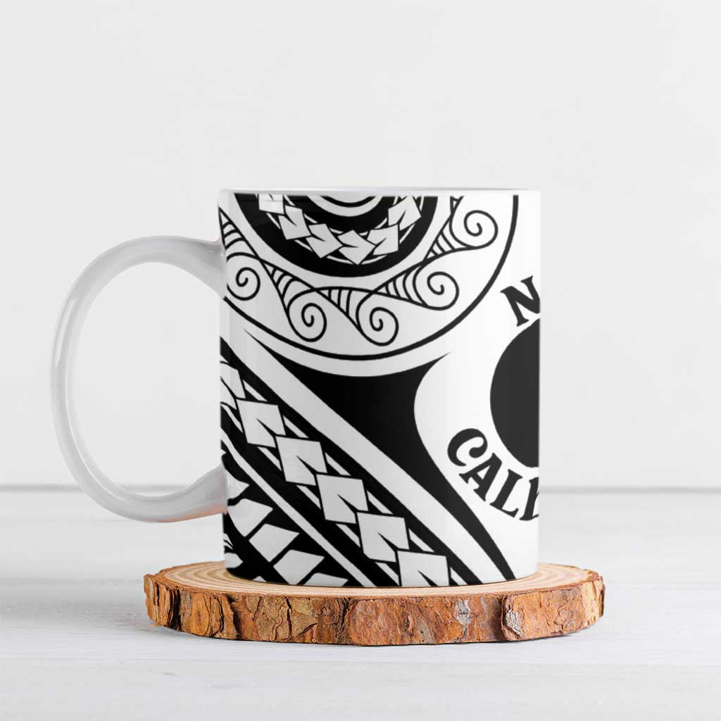 New Caledonia Day Ceramic Mug Polynesian Curves White Color - Polynesian Pride