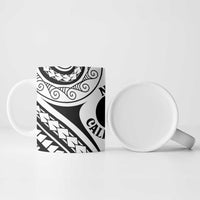 New Caledonia Day Ceramic Mug Polynesian Curves White Color - Polynesian Pride