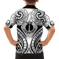 New Caledonia Day Family Matching Puletasi and Hawaiian Shirt Polynesian Curves White Color - Polynesian Pride