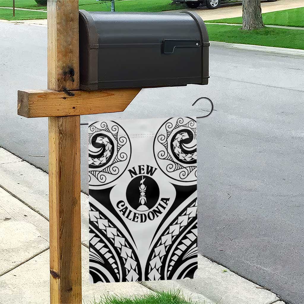 New Caledonia Day Garden Flag Polynesian Curves White Color - Polynesian Pride