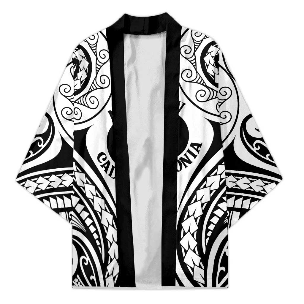 New Caledonia Day Kimono Polynesian Curves White Color - Polynesian Pride