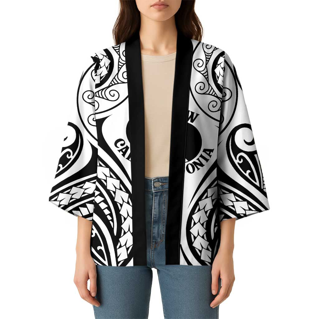 New Caledonia Day Kimono Polynesian Curves White Color - Polynesian Pride