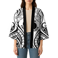 New Caledonia Day Kimono Polynesian Curves White Color - Polynesian Pride