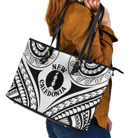 New Caledonia Day Leather Tote Bag Polynesian Curves White Color - Polynesian Pride
