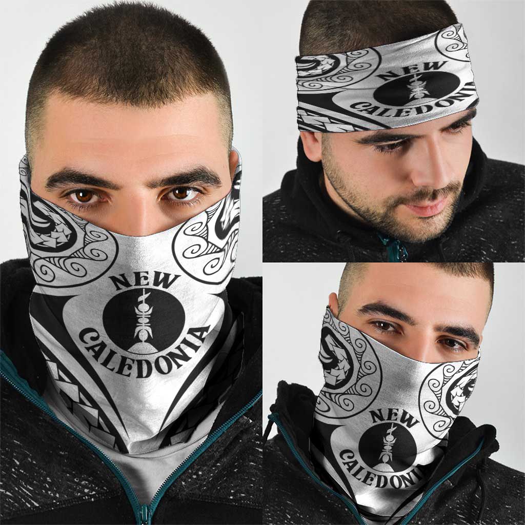 New Caledonia Day Neck Gaiter Polynesian Curves White Color LT05