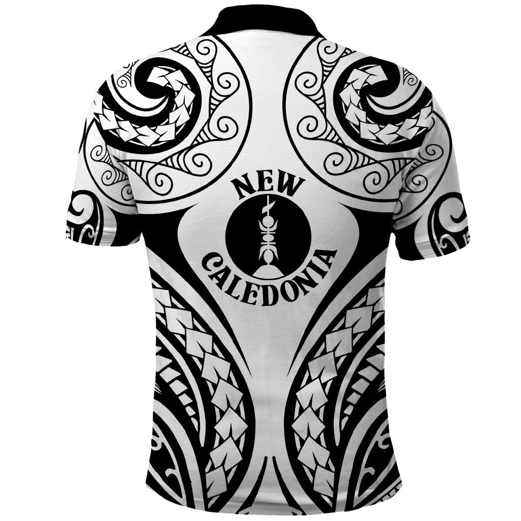 New Caledonia Day Polo Shirt Polynesian Curves White Color - Polynesian Pride