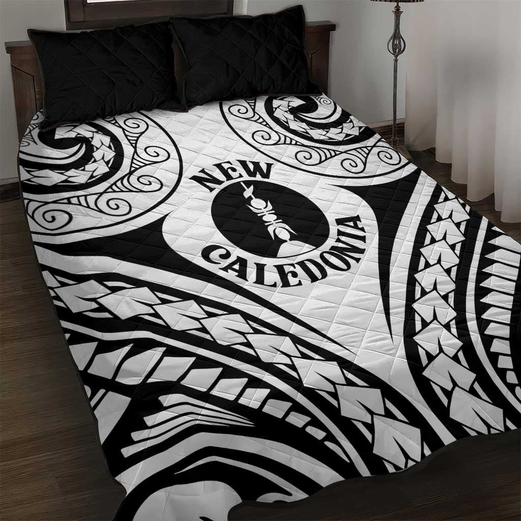 New Caledonia Day Quilt Bed Set Polynesian Curves White Color - Polynesian Pride