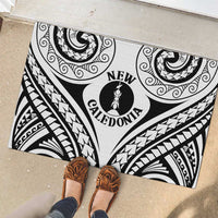 New Caledonia Day Rubber Doormat Polynesian Curves White Color - Polynesian Pride