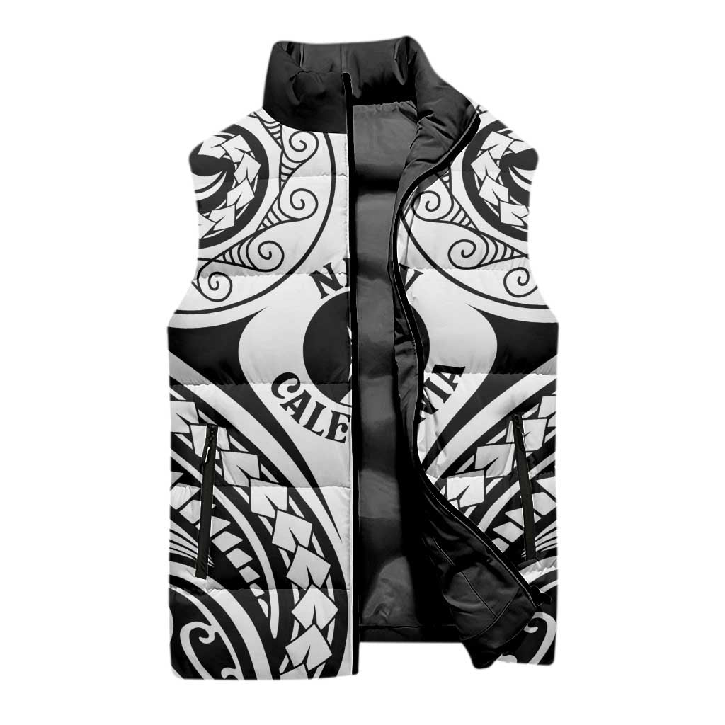 New Caledonia Day Sleeveless Puffer Jacket Polynesian Curves White Color - Polynesian Pride