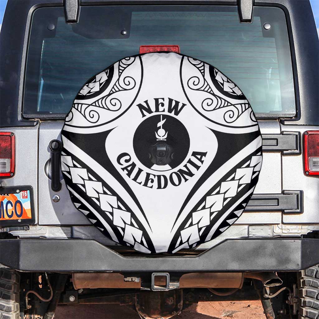 New Caledonia Day Spare Tire Cover Polynesian Curves White Color - Polynesian Pride