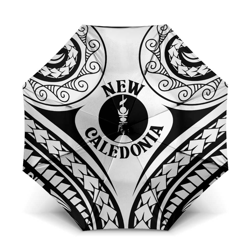 New Caledonia Day Umbrella Polynesian Curves White Color - Polynesian Pride
