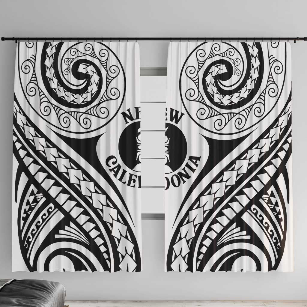 New Caledonia Day Window Curtain Polynesian Curves White Color - Polynesian Pride