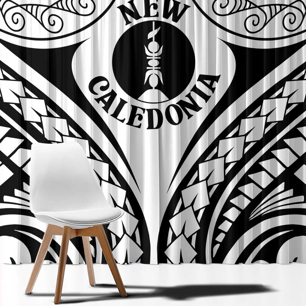 New Caledonia Day Window Curtain Polynesian Curves White Color - Polynesian Pride