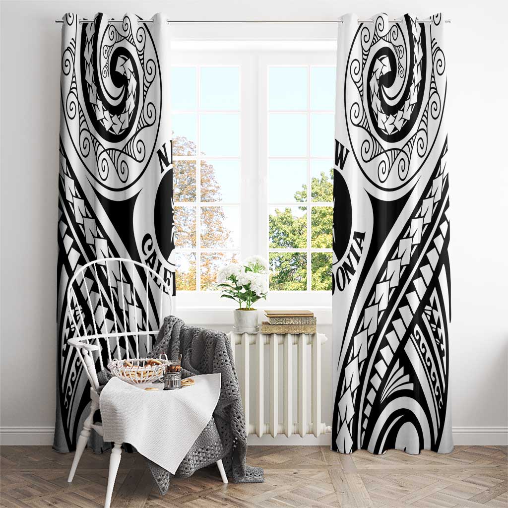 New Caledonia Day Window Curtain Polynesian Curves White Color - Polynesian Pride